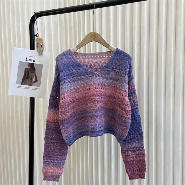 women s sweaters arrival striped hit color v neck knitted pullovers korean casual ol hollow out japanese sweet sueter mujer 220908, White;black
women s sweaters arrival striped hit color v neck knitted pullovers korean casual ol hollow out japanese sweet sueter mujer 220908, White;black
