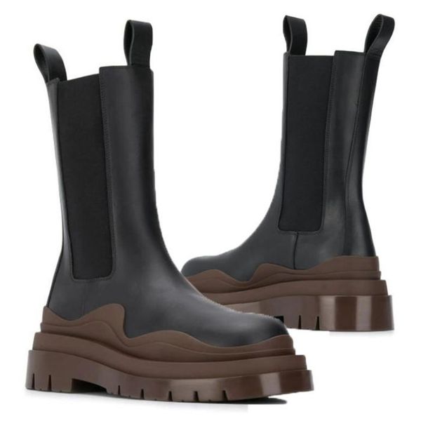 women bottega brown soles boots hipster luxury man tire leather chelsea booties men platform chunky shoes lady knight high-boots designer bo, Black
women bottega brown soles boots hipster luxury man tire leather chelsea booties men platform chunky shoes lady knight high-boots designer bo, Black