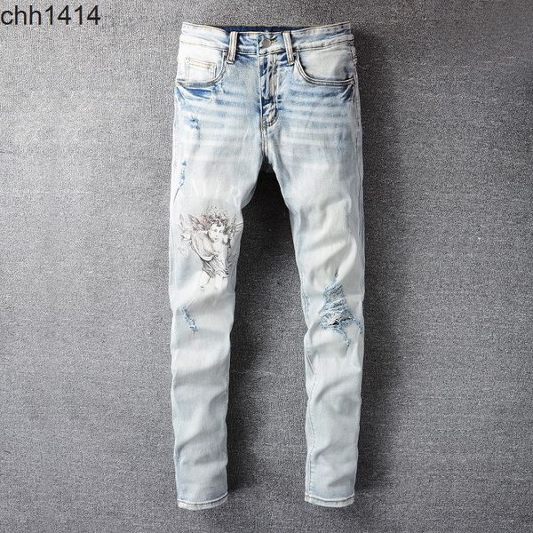 casual hip hop high street worn out and worn washed splash ink color painting slim fit jeans men's #696, Blue
casual hip hop high street worn out and worn washed splash ink color painting slim fit jeans men's #696, Blue