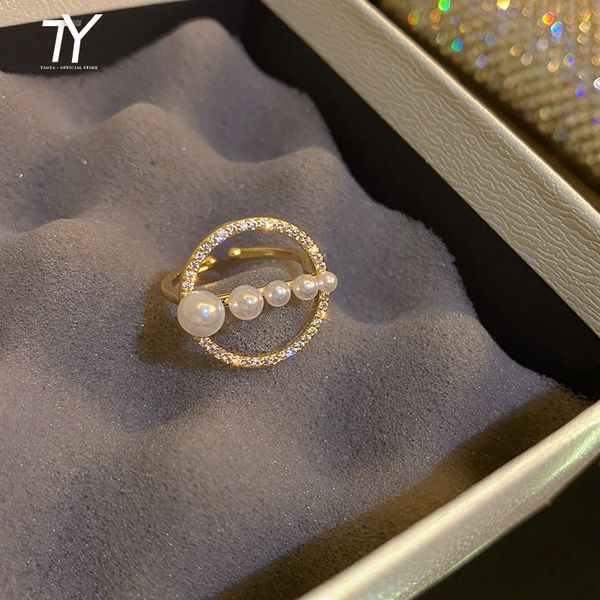 design sense round pearl opening rings for woman 2021 new gothic korean fashion jewelry wedding party girl's ring set gift, Silver
design sense round pearl opening rings for woman 2021 new gothic korean fashion jewelry wedding party girl's ring set gift, Silver