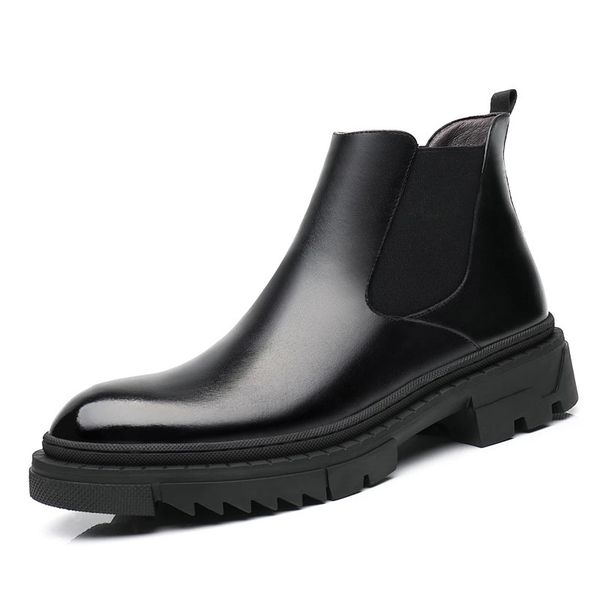 british men chelsea boots 5cm increase mens heeled boot thick sole mans motorcycle boots fashion shoes, Black
british men chelsea boots 5cm increase mens heeled boot thick sole mans motorcycle boots fashion shoes, Black