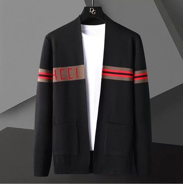 men sweater new knitted cardigan bee high-end brand fashion plaid cardigan coat leisure luxury mens sweaters, White;black
men sweater new knitted cardigan bee high-end brand fashion plaid cardigan coat leisure luxury mens sweaters, White;black