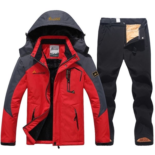 

skiing suits men's suit winter warm windproof waterproof outdoor snow jackets and pants equipment snowboard jacket men brand 220912