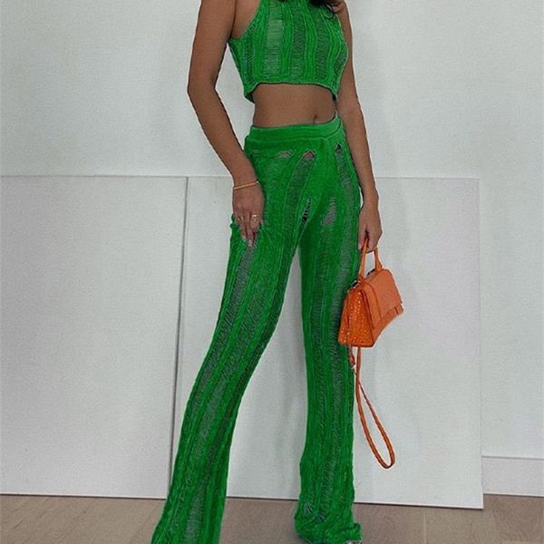 women's two piece pants women see-through crop knitted long pants suit green y2k hollow out slim trousers high waisted pants two piece, White
women's two piece pants women see-through crop knitted long pants suit green y2k hollow out slim trousers high waisted pants two piece, White