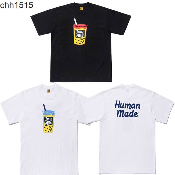 20ss human made tee sulfur cotton pearl milk tea printed round neck short sleeve men's casual couple t-shirt, White;black 
20ss human made tee sulfur cotton pearl milk tea printed round neck short sleeve men's casual couple t-shirt, White;black