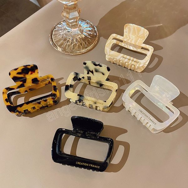 large geometric hollow square hair clip tortoiseshell leopard acetate hair claw for women hair accessories, Slivery;white
large geometric hollow square hair clip tortoiseshell leopard acetate hair claw for women hair accessories, Slivery;white