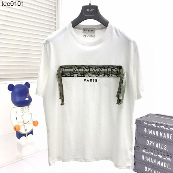 designe tee woven embroidery totem tassel cotton lanvins short sleeve t-shirt for men and women, White;black
designe tee woven embroidery totem tassel cotton lanvins short sleeve t-shirt for men and women, White;black