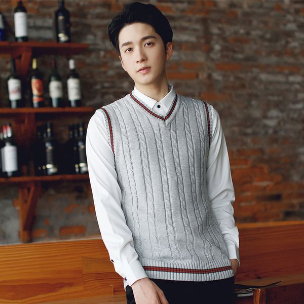 men s sweaters korean style men cotton vest fashion color contrast sleeveless slim fit male casual daily ofiice youth sweater 220912, White;black
men s sweaters korean style men cotton vest fashion color contrast sleeveless slim fit male casual daily ofiice youth sweater 220912, White;black