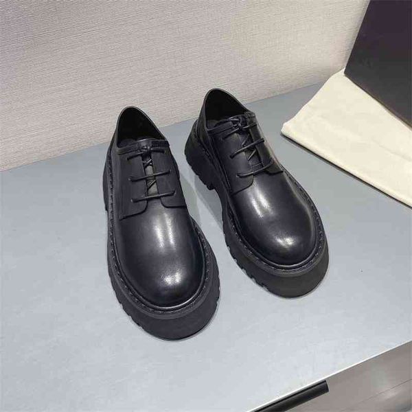 dress shoes small leather shoes women's autumn thick soled increased british style round head heel lace up le fu single, Black
dress shoes small leather shoes women's autumn thick soled increased british style round head heel lace up le fu single, Black