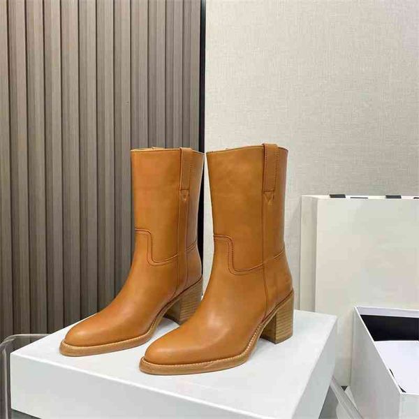 boots yellow martin boots women's autumn brown genuine leather small round head thick high heels medium short, Black
boots yellow martin boots women's autumn brown genuine leather small round head thick high heels medium short, Black