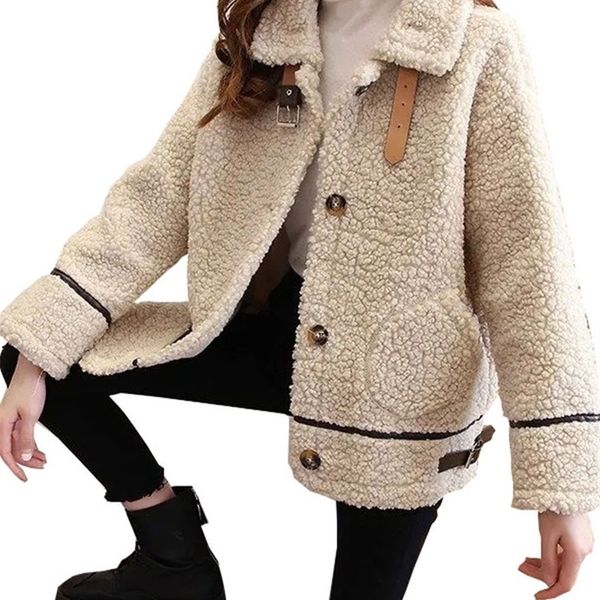 women's fur faux women spring lamb fleece sweater coat female thicken warm jacket loose casual all-match thick fur one plush cardigans, Black
women's fur faux women spring lamb fleece sweater coat female thicken warm jacket loose casual all-match thick fur one plush cardigans, Black