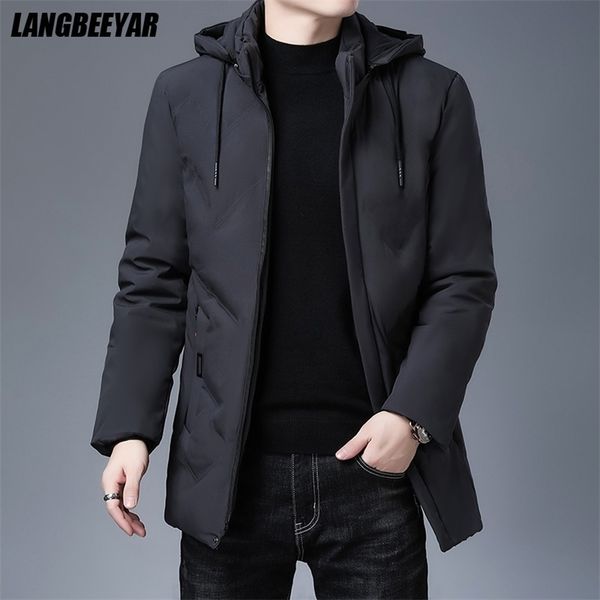 men's down parkas brand hooded casual fashion long thicken outwear jacket winter windbreaker coats clothing 220912, Black
men's down parkas brand hooded casual fashion long thicken outwear jacket winter windbreaker coats clothing 220912, Black