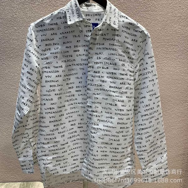 men's casual shirts ader full print letter shirt men and women with the same style fashion trend europe and the united states, White;black
men's casual shirts ader full print letter shirt men and women with the same style fashion trend europe and the united states, White;black