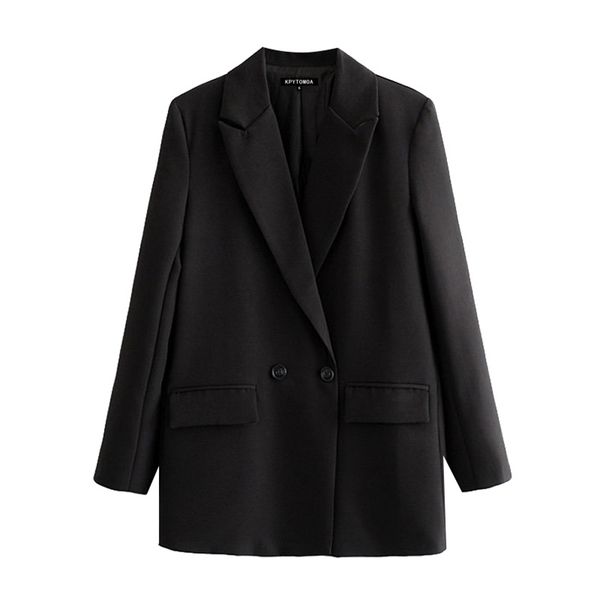 women's suits blazers women black fashion office wear double breasted coat vintage long sleeve pockets female outerwear chic 220912, White;black
women's suits blazers women black fashion office wear double breasted coat vintage long sleeve pockets female outerwear chic 220912, White;black