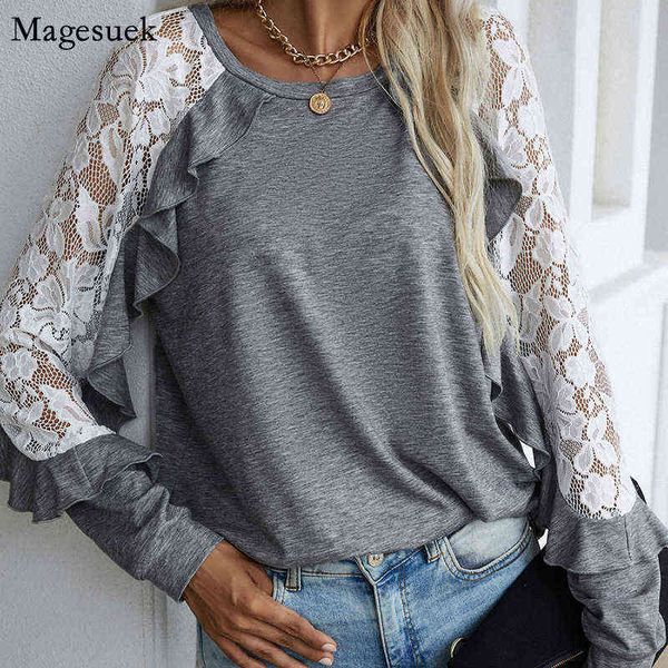 women's loose ruffle lace long sleeve t shirt women spring casual woman t-shirt round neck vintage tees shirt female clothing 18469 t, White
women's loose ruffle lace long sleeve t shirt women spring casual woman t-shirt round neck vintage tees shirt female clothing 18469 t, White