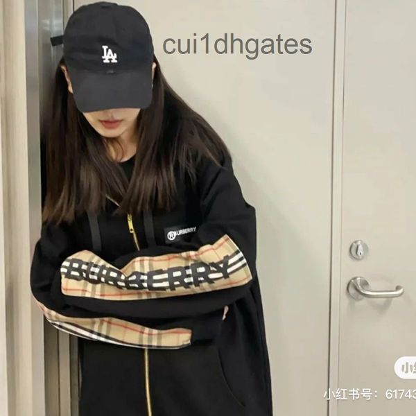 2022 designer burb hoodies online store plaid patch printed cotton terry sweater women's autumn and winter new, Black
2022 designer burb hoodies online store plaid patch printed cotton terry sweater women's autumn and winter new, Black