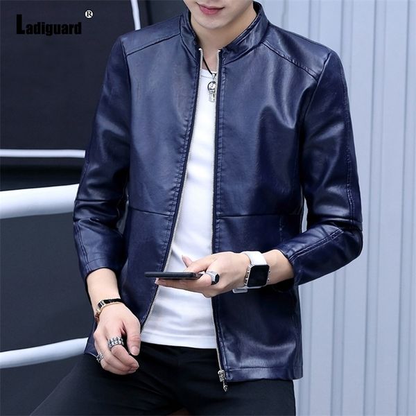 men's leather faux leather ladiguard men trendy zippers faux pu leather jackets kpop young mens blue coffee outerwear slim fitted male, Black
men's leather faux leather ladiguard men trendy zippers faux pu leather jackets kpop young mens blue coffee outerwear slim fitted male, Black