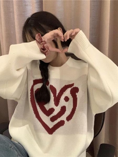 women's knits tees deeptown korean fashion oversized sweater women harajuku love heart knitted jumper loose casual pullover hip hop st, White
women's knits tees deeptown korean fashion oversized sweater women harajuku love heart knitted jumper loose casual pullover hip hop st, White