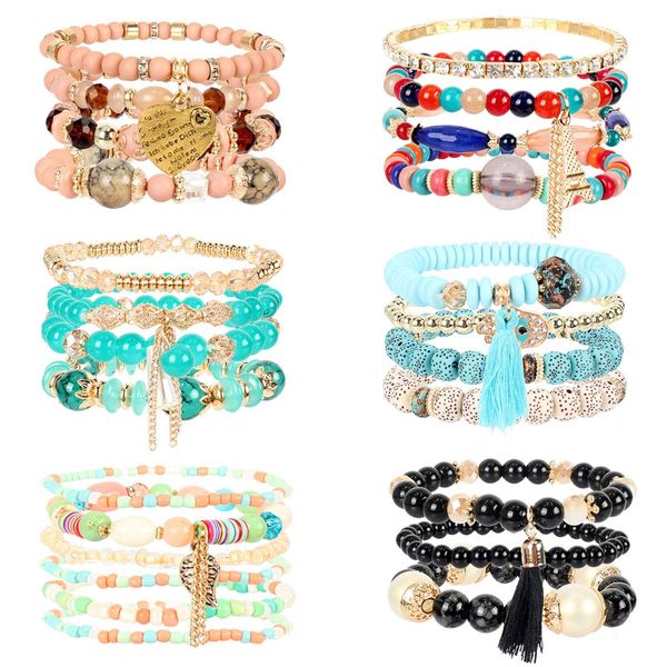 beaded strands l 6 sets bohemian stackable bead bracelets for women girls stretch mtilayered bracelet set mticolor tassel ffshop2001 amef1, Black
beaded strands l 6 sets bohemian stackable bead bracelets for women girls stretch mtilayered bracelet set mticolor tassel ffshop2001 amef1, Black
