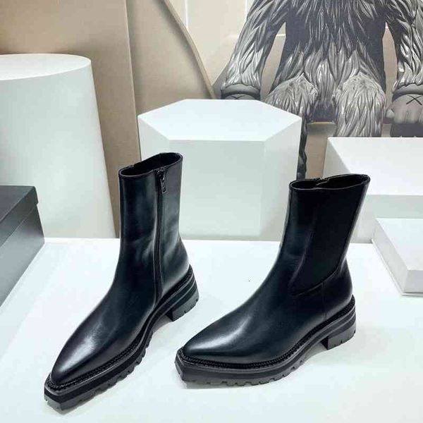 short boots boots women's early autumn model pointed toe thick heel british style leather chimney chelsea martin in the middle kc9v, Black
short boots boots women's early autumn model pointed toe thick heel british style leather chimney chelsea martin in the middle kc9v, Black