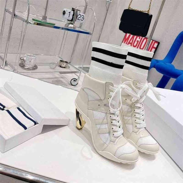 boots short boots women's early autumn high heel bare leather metal thick knitted elastic white socks, Black
boots short boots women's early autumn high heel bare leather metal thick knitted elastic white socks, Black