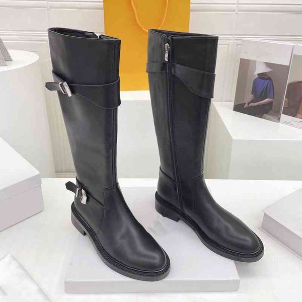 boots autumn round head belt buckle high tube boots women's long knight leather low heel, Black
boots autumn round head belt buckle high tube boots women's long knight leather low heel, Black