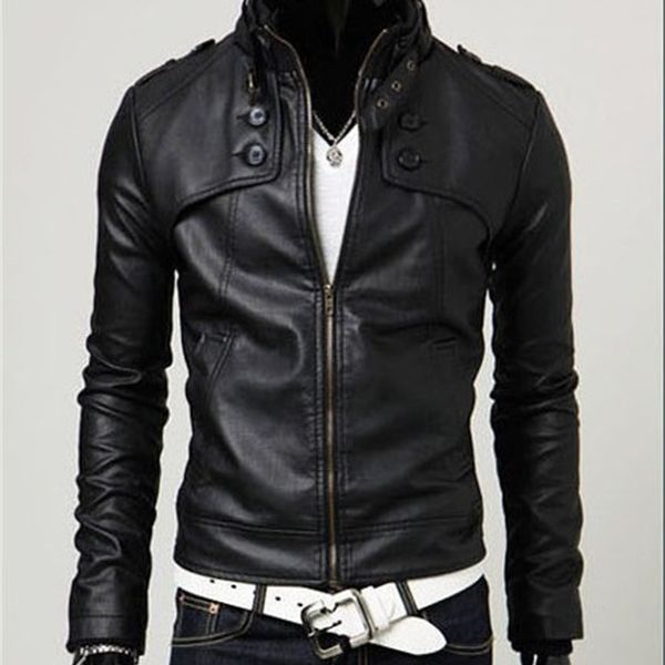 men's leather faux arrival fashion men coat male slim casual coats man outerwear stand collar jackets mens jacket 220912, Black
men's leather faux arrival fashion men coat male slim casual coats man outerwear stand collar jackets mens jacket 220912, Black