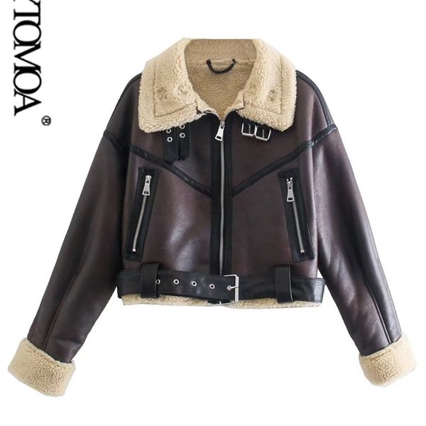 women's fur faux kpytomoa women fashion thick warm shearling jacket coat vintage long sleeve belt hem female outerwear chic 220912, Black
women's fur faux kpytomoa women fashion thick warm shearling jacket coat vintage long sleeve belt hem female outerwear chic 220912, Black