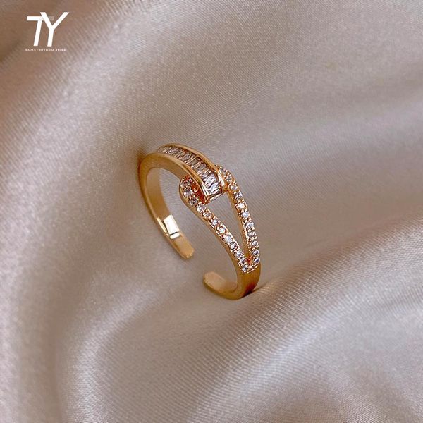 new temperament zircon geometric buckle gold colour rings for woman fashion girl's finger jewelry party luxury student ring, Silver
new temperament zircon geometric buckle gold colour rings for woman fashion girl's finger jewelry party luxury student ring, Silver