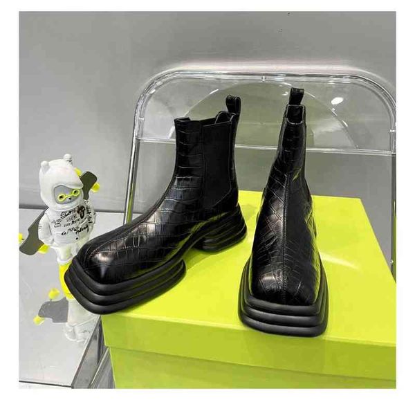 boots european short boots women's early autumn chelsea square toe thick soled leather heel chimney, Black
boots european short boots women's early autumn chelsea square toe thick soled leather heel chimney, Black