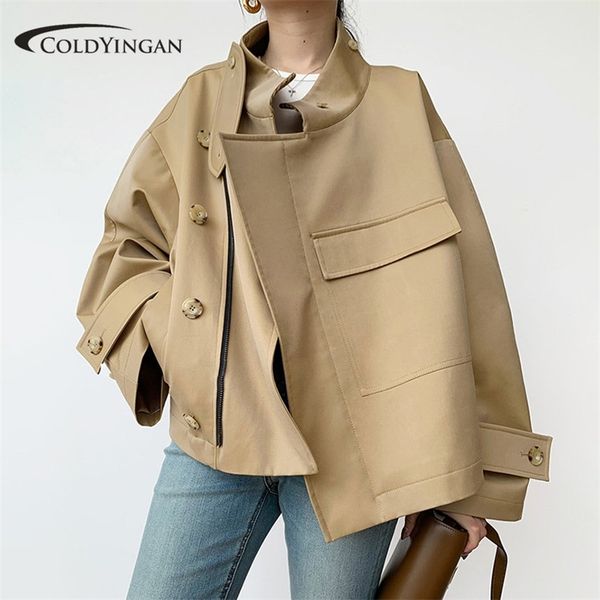 womens jackets coldyingan designer jackets for women stand collar long sleeve patchwork korean pockets large size loose coats female clothes, Black;brown
womens jackets coldyingan designer jackets for women stand collar long sleeve patchwork korean pockets large size loose coats female clothes, Black;brown