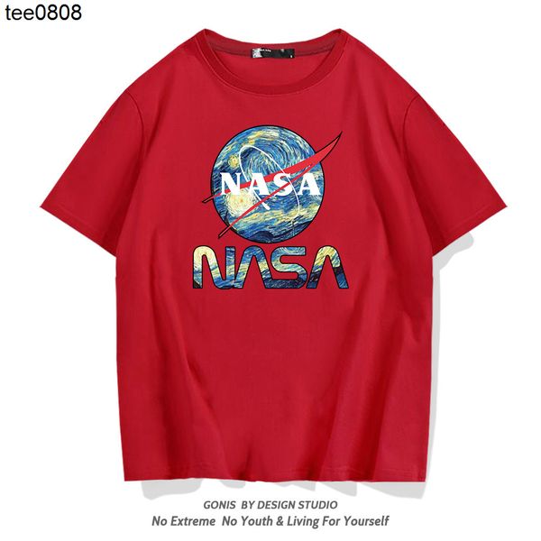nasa's joint short sleeve t-shirt men's and women's short sleeve summer trend loose young student couple half sleeve clothes, White
nasa's joint short sleeve t-shirt men's and women's short sleeve summer trend loose young student couple half sleeve clothes, White