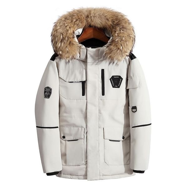 men's down parkas thicken men's down jacket with big real fur collar warm parka -30 degrees men casual waterproof down winter coat, Black
men's down parkas thicken men's down jacket with big real fur collar warm parka -30 degrees men casual waterproof down winter coat, Black