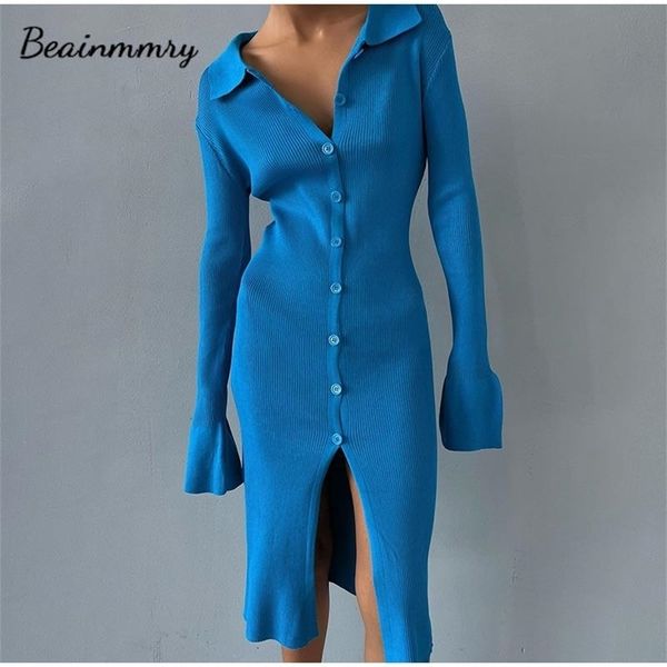 casual dresses y2k women bodycon knitted dress lady single breasted lanter sleeve elegant female turn down collar mid split slim autumn 2209, Black;gray
casual dresses y2k women bodycon knitted dress lady single breasted lanter sleeve elegant female turn down collar mid split slim autumn 2209, Black;gray