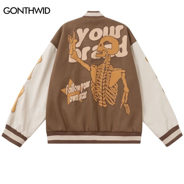 men's jackets men baseball jackets streetwear hip hop skull letter print patchwork varsity bomber jacket autumn casual windbreaker coat, Black;brown
men's jackets men baseball jackets streetwear hip hop skull letter print patchwork varsity bomber jacket autumn casual windbreaker coat, Black;brown