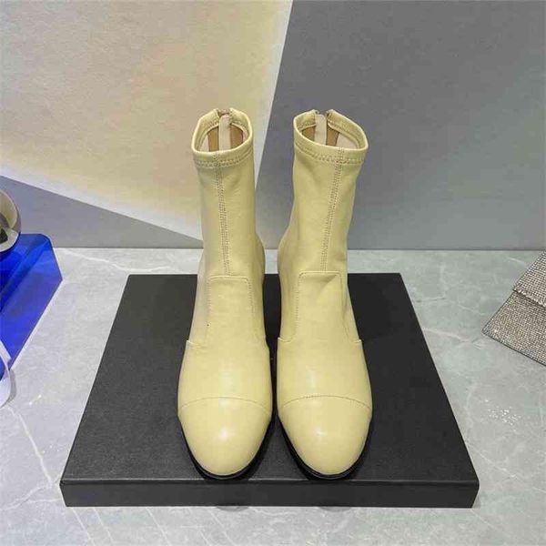 boots elastic thin boots women's autumn leather back zipper versatile martin middle heel chic french short, Black
boots elastic thin boots women's autumn leather back zipper versatile martin middle heel chic french short, Black
