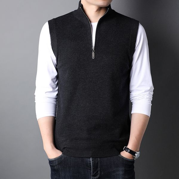 men s sweaters arrivals spring and autumn fashion half zipper sweater vest men casual classic v neck sleeveless knitting 220912, White;black
men s sweaters arrivals spring and autumn fashion half zipper sweater vest men casual classic v neck sleeveless knitting 220912, White;black