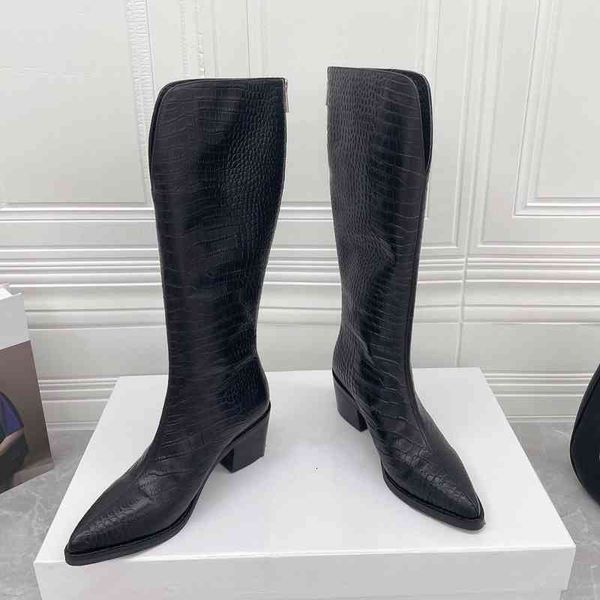 boots long boots women's thick heel knee high leather western cowboy rear zipper high barrel cavalier, Black
boots long boots women's thick heel knee high leather western cowboy rear zipper high barrel cavalier, Black