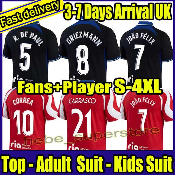 s-4xl 22 23 soccer jerseys suarez griezmann joao felix 2022 2023 m. llorente correa koke lemar carrasco kids kit women men, Black;yellow
s-4xl 22 23 soccer jerseys suarez griezmann joao felix 2022 2023 m. llorente correa koke lemar carrasco kids kit women men, Black;yellow