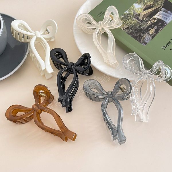 bow plastic hairpin female back head elegant grasping clip temperament korean women hair claw clips hair accessories, Slivery;white
bow plastic hairpin female back head elegant grasping clip temperament korean women hair claw clips hair accessories, Slivery;white