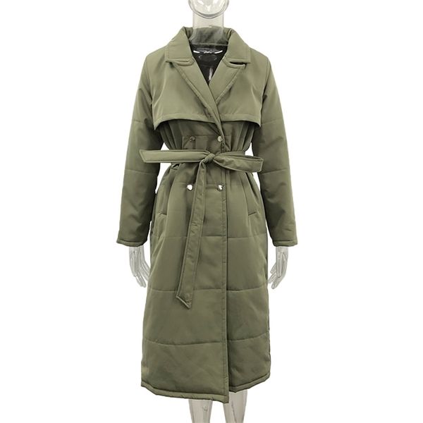 women's down parkas malina long turn collar fashion double breasted coats elegant tie belt cotton jackets female ladies 220912, Black
women's down parkas malina long turn collar fashion double breasted coats elegant tie belt cotton jackets female ladies 220912, Black