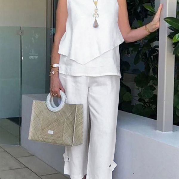 women's two piece pants zanzea women summer matching sets stylish tracksuit outifits asymmetrical sleeveless blouse pants trousers ove, White
women's two piece pants zanzea women summer matching sets stylish tracksuit outifits asymmetrical sleeveless blouse pants trousers ove, White
