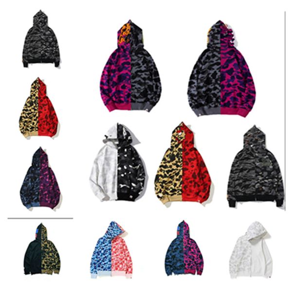 21ss camo zip-front shark hoodie camouflage print sweatshirt bathing ape cardigan hoodies hip hop letters long sleeve plush mens woman big a, Black
21ss camo zip-front shark hoodie camouflage print sweatshirt bathing ape cardigan hoodies hip hop letters long sleeve plush mens woman big a, Black