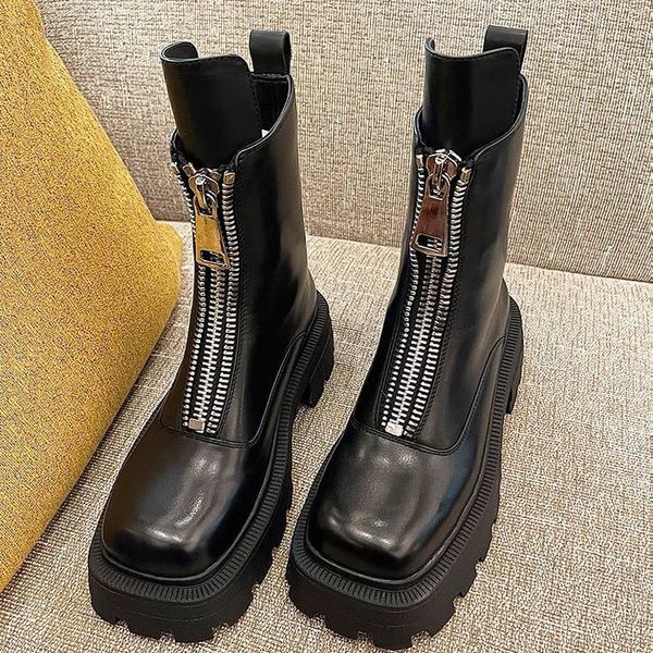 boots women leather ankle shoes round toe slip on thick bottom elastic cool short footwear botas de mujer 220913, Black
boots women leather ankle shoes round toe slip on thick bottom elastic cool short footwear botas de mujer 220913, Black