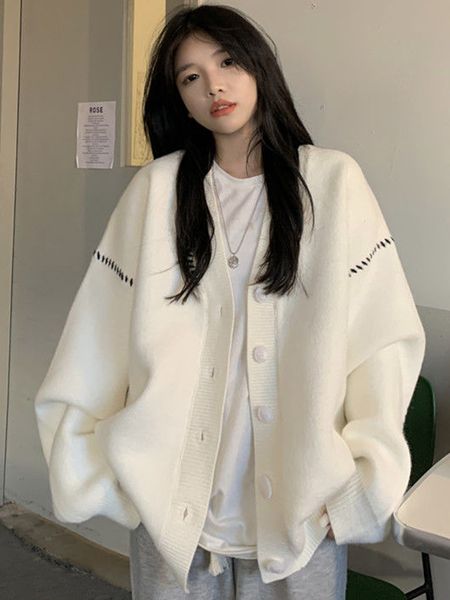 women s sweaters sweater cardigan women oversized loose coats autumn winter sweet jacket korean fashion college style cardigans female suter, White;black
women s sweaters sweater cardigan women oversized loose coats autumn winter sweet jacket korean fashion college style cardigans female suter, White;black