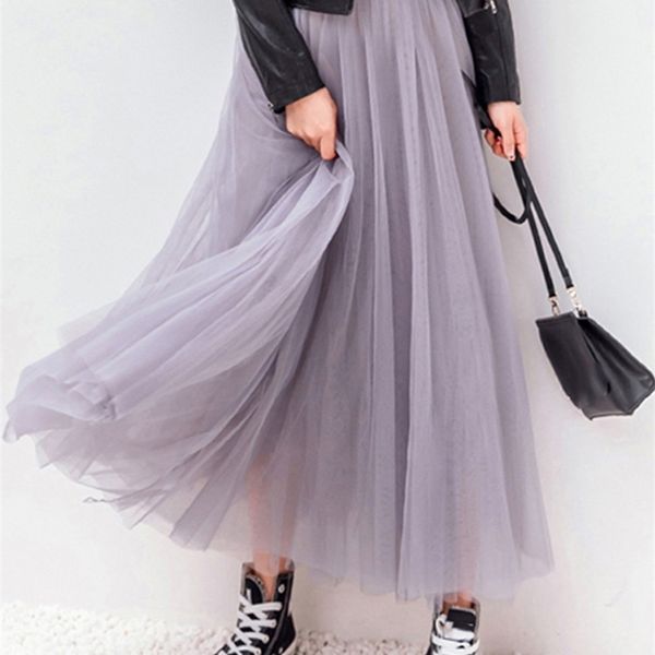 skirts ohryiyie autumn winter vintage tulle women elastic high waist mesh long pleated tutu female jupe longue 220913, Black
skirts ohryiyie autumn winter vintage tulle women elastic high waist mesh long pleated tutu female jupe longue 220913, Black