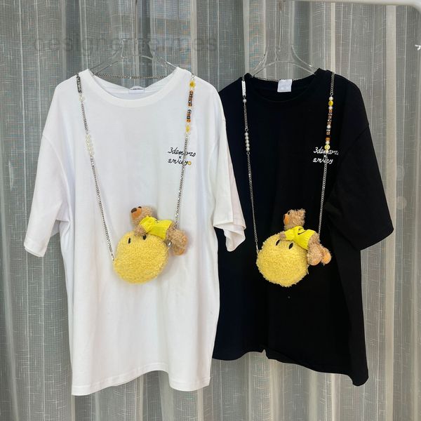 women's t-shirt designer 13d2022 summer new cub chain messenger bag short sleeve t-shirt high version national fashion men and women, White
women's t-shirt designer 13d2022 summer new cub chain messenger bag short sleeve t-shirt high version national fashion men and women, White