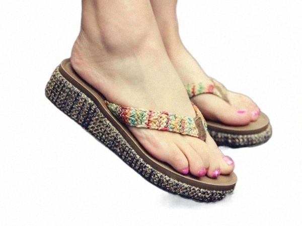 2022 summer new outdoor flip flops slipper bohemian cool thick bottom slope with high heel beach slippers, Black
2022 summer new outdoor flip flops slipper bohemian cool thick bottom slope with high heel beach slippers, Black
