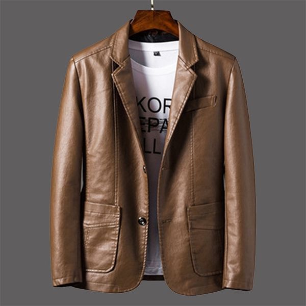 men's leather faux pu jacket fashion slim fit suit men business casual coats s 220913, Black
men's leather faux pu jacket fashion slim fit suit men business casual coats s 220913, Black