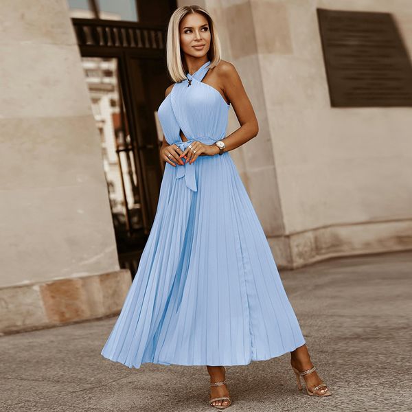 casual dresses new temperament design cross wrap chest pleated skirt chiffon dress women, Black;gray
casual dresses new temperament design cross wrap chest pleated skirt chiffon dress women, Black;gray